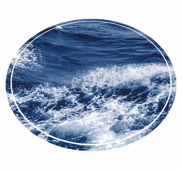 Oceaan golfbeweging vinyl tapijt rond - TenStickers