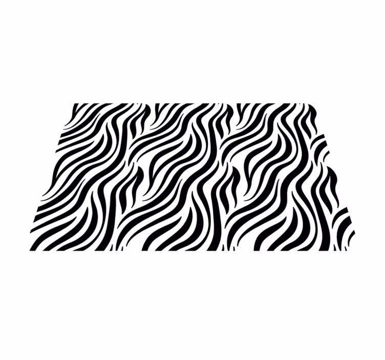 Golvende zwarte lijnen vinyl vloerkleed dierenprint - TenStickers