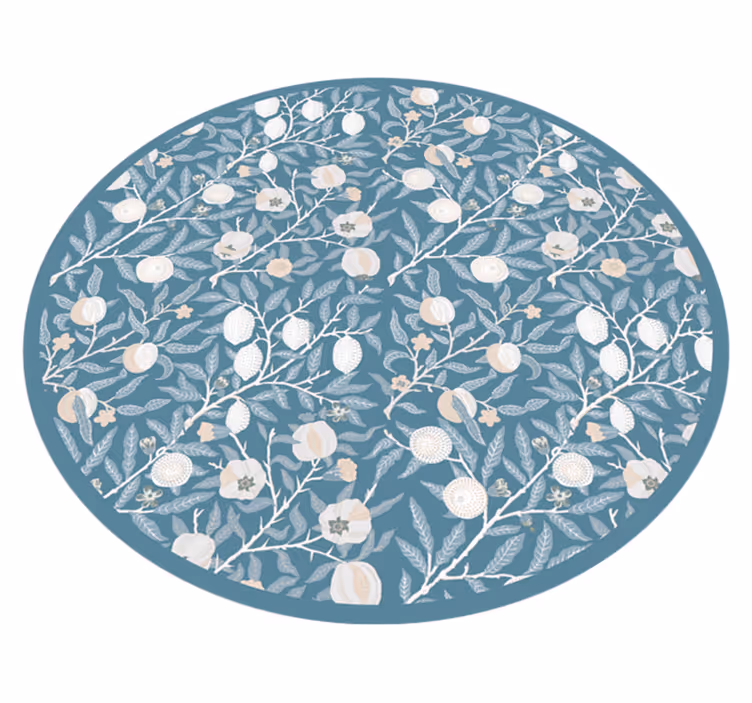 Vinyl tapijt rond met bloemenpatroon - TenStickers