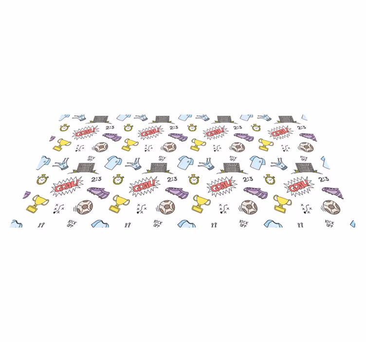 Thema sportsymbolen vinyl tapijt spel - TenStickers