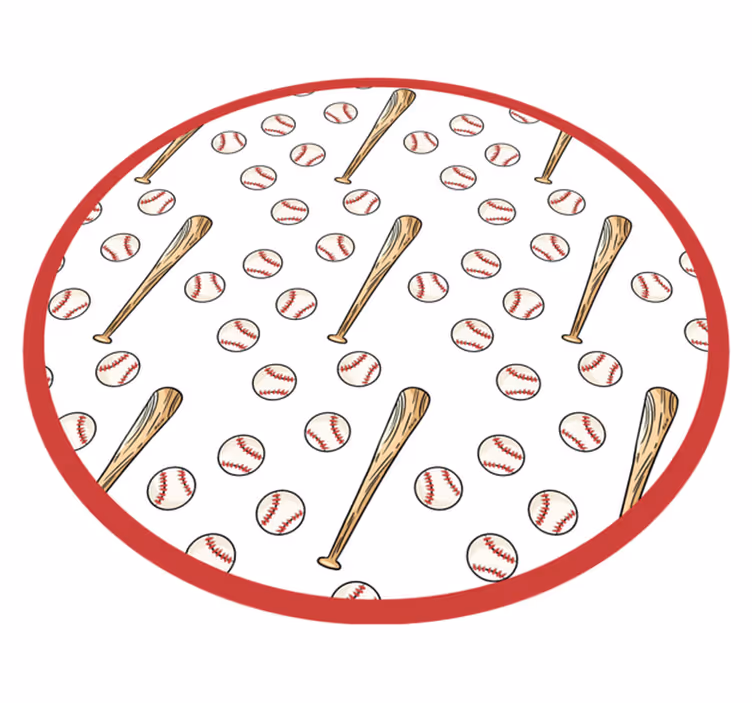 Honkbalseizoen plezier vinyl tapijt spel - TenStickers