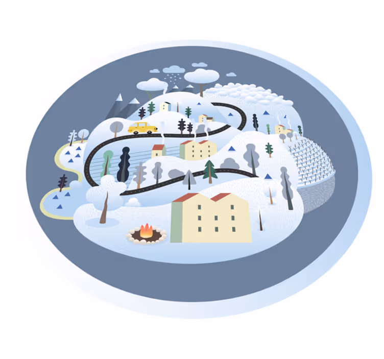 Grillige landschapsreis vinyl tapijt snelwegen - TenStickers