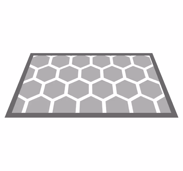 Hexagonale configuratie vinyl tapijt geometrisch - TenStickers
