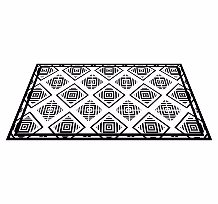 Monochrome motieven vinyl tapijt geometrisch - TenStickers
