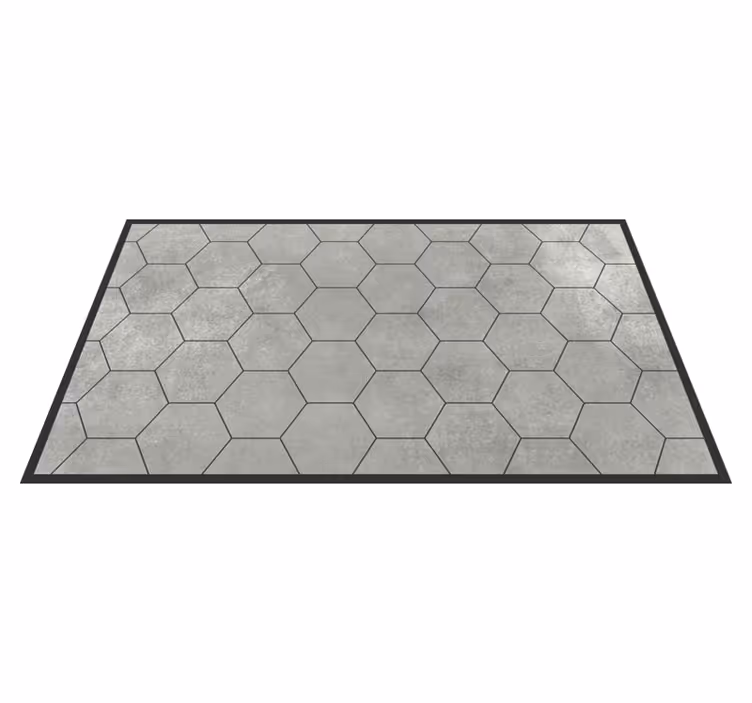 Hexagonaal grijs motief vinyl tapijt badkamer - TenStickers