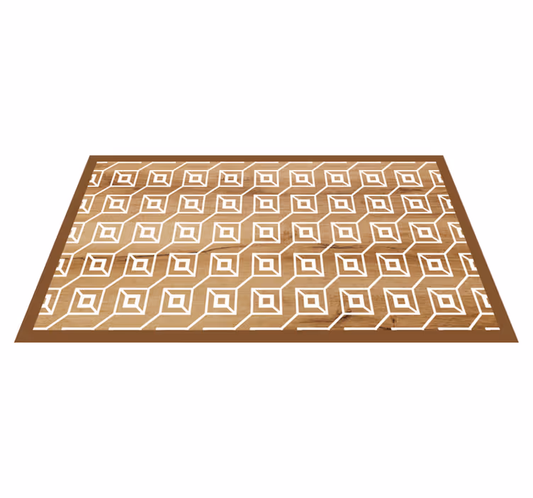 Geometrische motieven vinyl tapijt houtstructuur - TenStickers