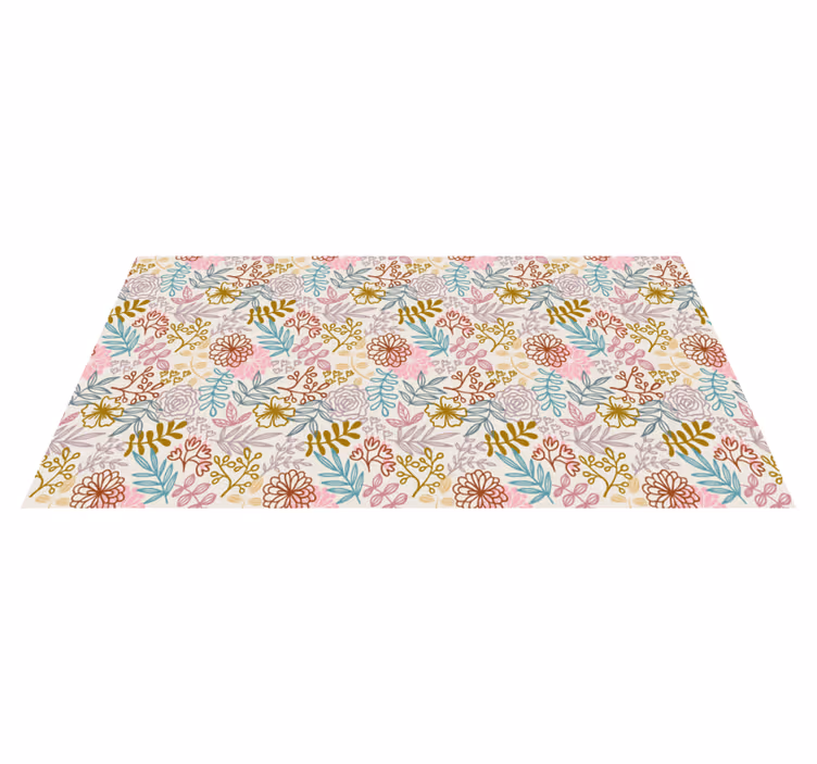 Bloemenpatronencollectie vinyl tapijt slaapkamer - TenStickers