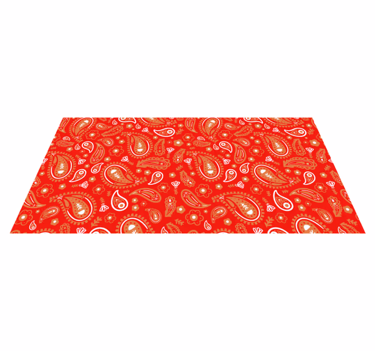 Levendige paisleyprint vinyl tapijt mozaïek - TenStickers