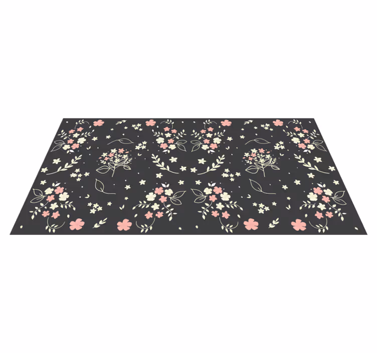Elegantie met bloemenpatroon vinyl tapijt bloemen en planten - TenStickers