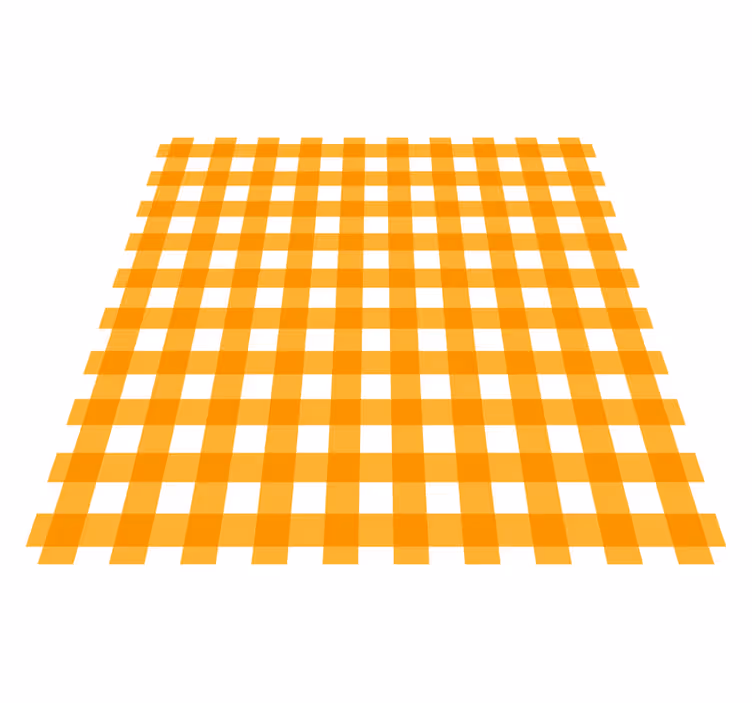 Oranje geruit motief vinyl tapijt keuken - TenStickers