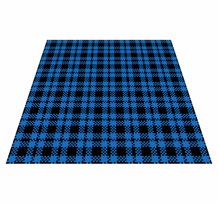 Blauw ruitjespatroon vinyl tapijt tegels - TenStickers