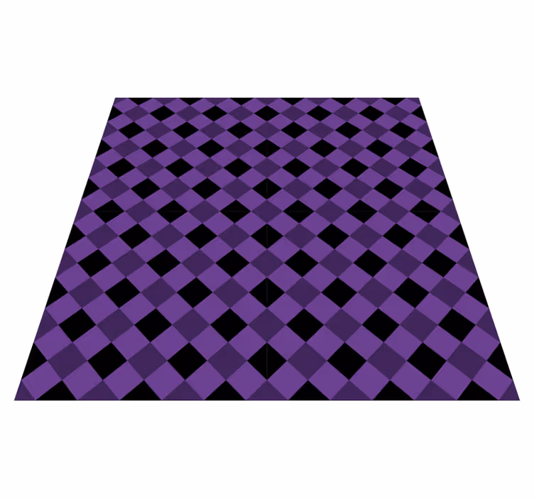 Paars ruitjespatroon vinyl tapijt geometrisch - TenStickers