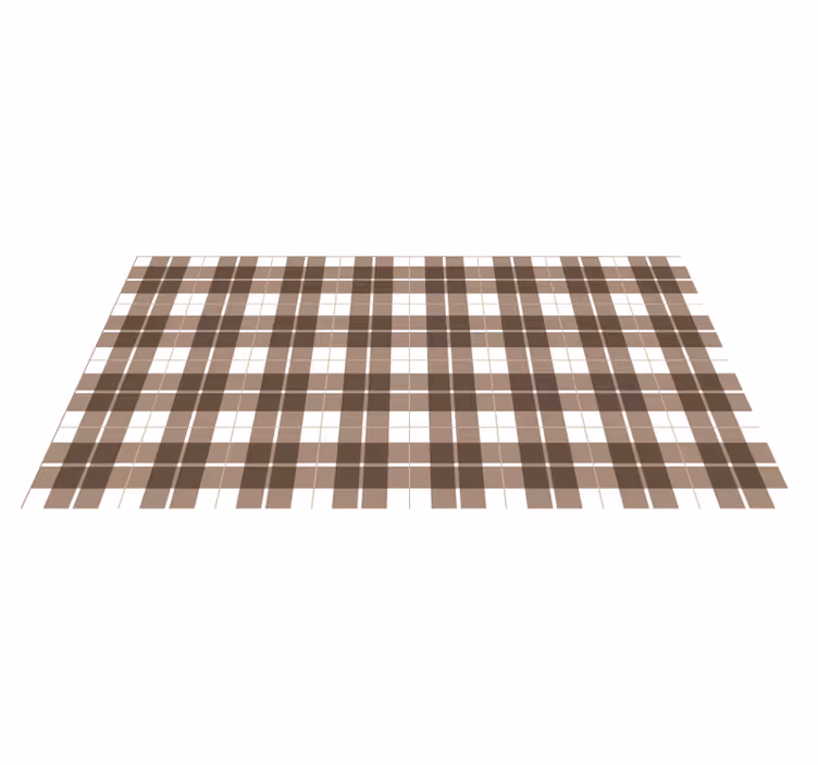 Bruine ruitprint vinyl tapijt tegels - TenStickers