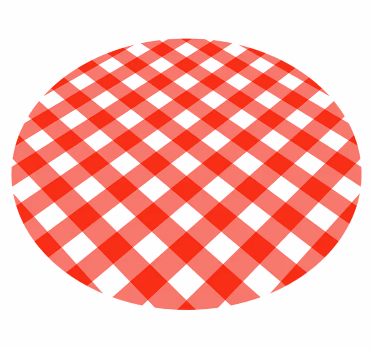 Rood ruitjespatroon vinyl tapijt rond - TenStickers