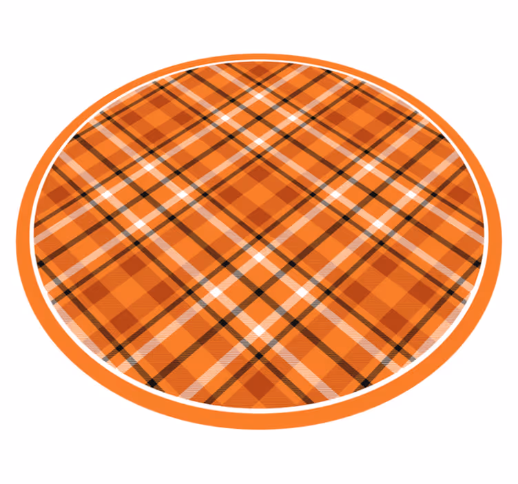 Geruit patroon charme vinyl tapijt rond - TenStickers