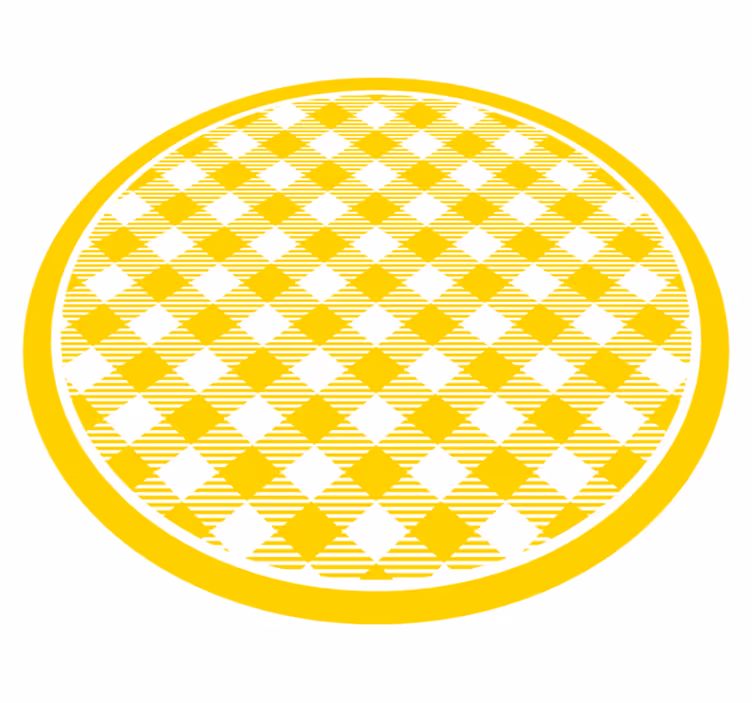 Gele ruit embleem vinyl tapijt rond - TenStickers