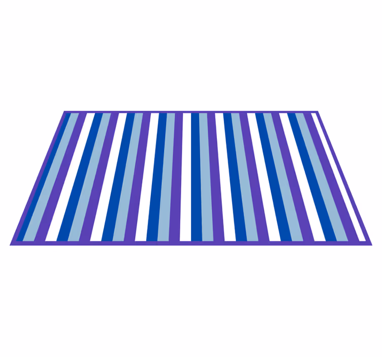 Helderblauw patroon vinyl tapijt strepen - TenStickers