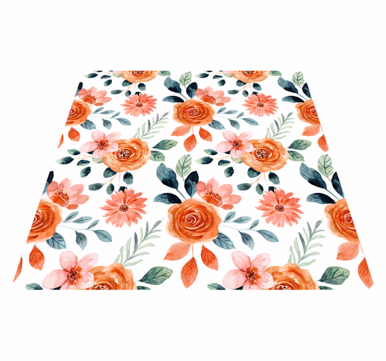Vinyl tapijt bloemen en planten bloeiende vreugde - TenStickers