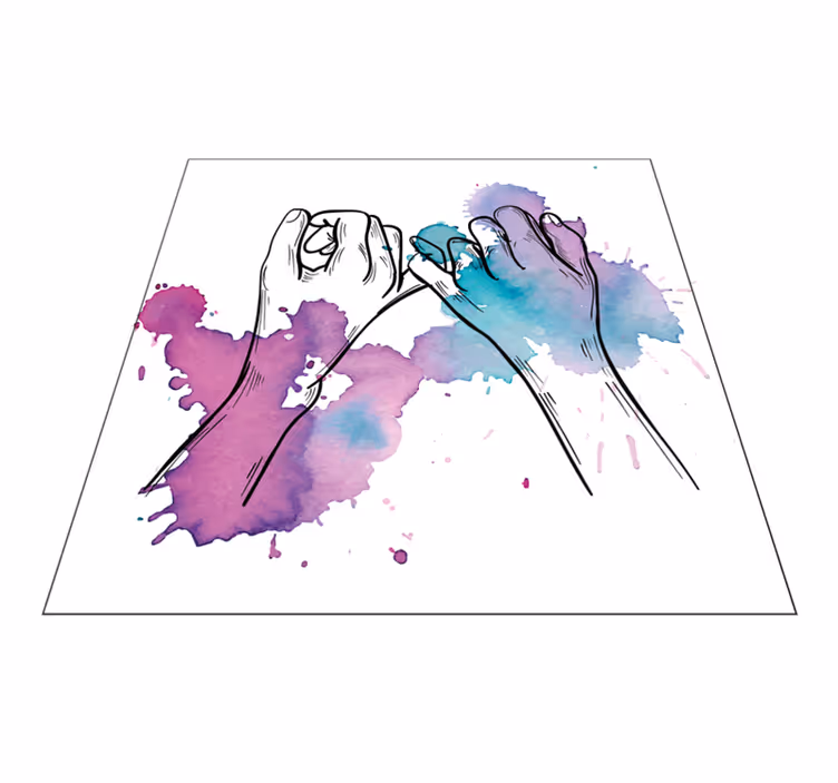 Handen pink belofte vinyl tapijt tiener - TenStickers