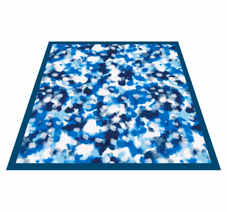 Blauw wolkenpatroon vinyl tapijt meer kinderen - TenStickers