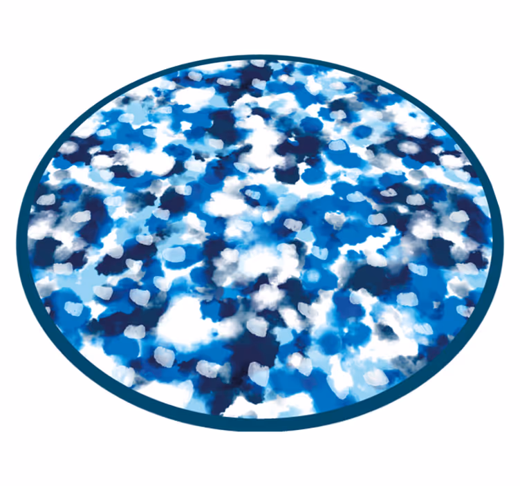 Blauw vlekontwerp vinyl tapijt badkamer - TenStickers