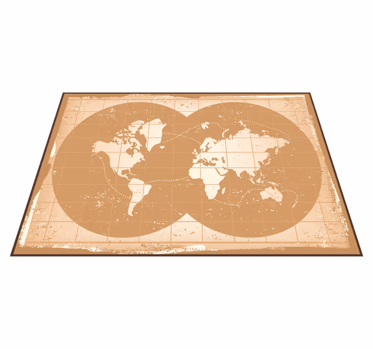 Wereldatlas vinyl tapijt wereldkaart - TenStickers