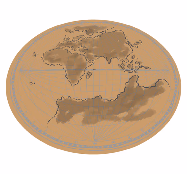 Globale kaartcontour vinyl tapijt wereldkaart - TenStickers