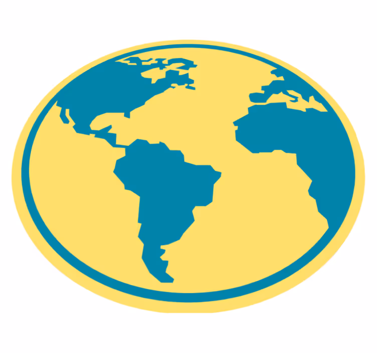 Geografische wereldkaart vinyl tapijt rond - TenStickers