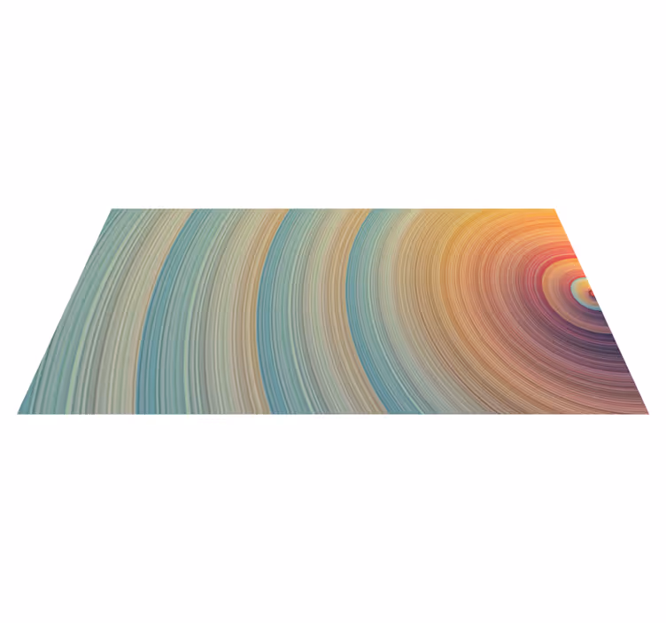 Spiraalvormige kleurgolven vinyl tapijt minimalistisch - TenStickers