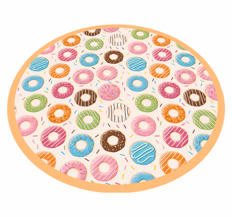 Kleurrijk donutpatroon vinyl tapijt meer kinderen - TenStickers