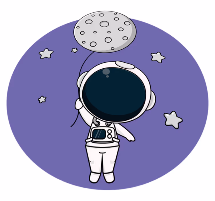 Astronaut met ballon vinyl tapijt meer kinderen - TenStickers