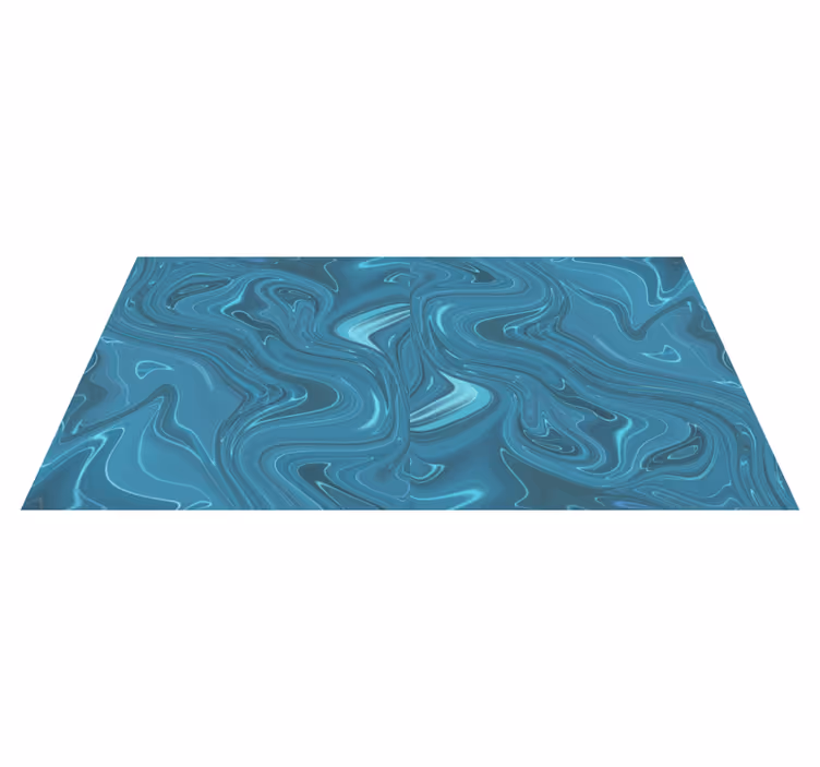 Wervelende oceaantinten marmeren vinyl tapijt - TenStickers