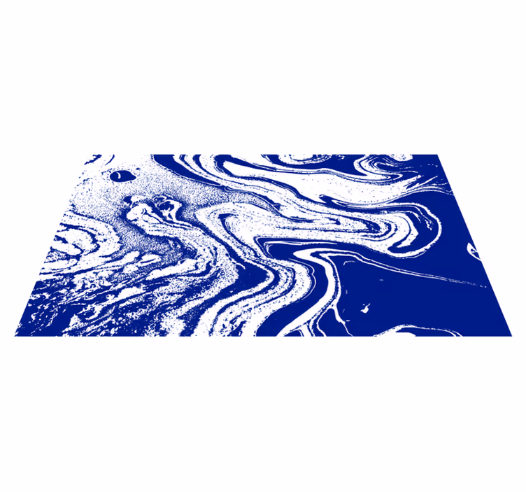 Gewaagde blauwe wervelingen marmeren vinyl tapijt - TenStickers