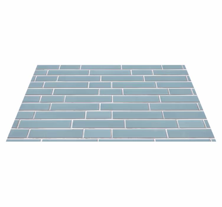 Blauw baksteenmotief vinyl tapijt badkamer - TenStickers