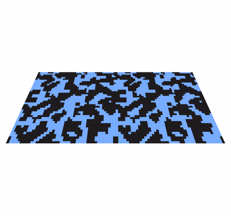 Gepixeld blauw patroon vinyl tapijt meer kinderen - TenStickers