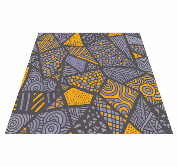 Dynamische grijze vormen vinyl tapijt geometrisch - TenStickers
