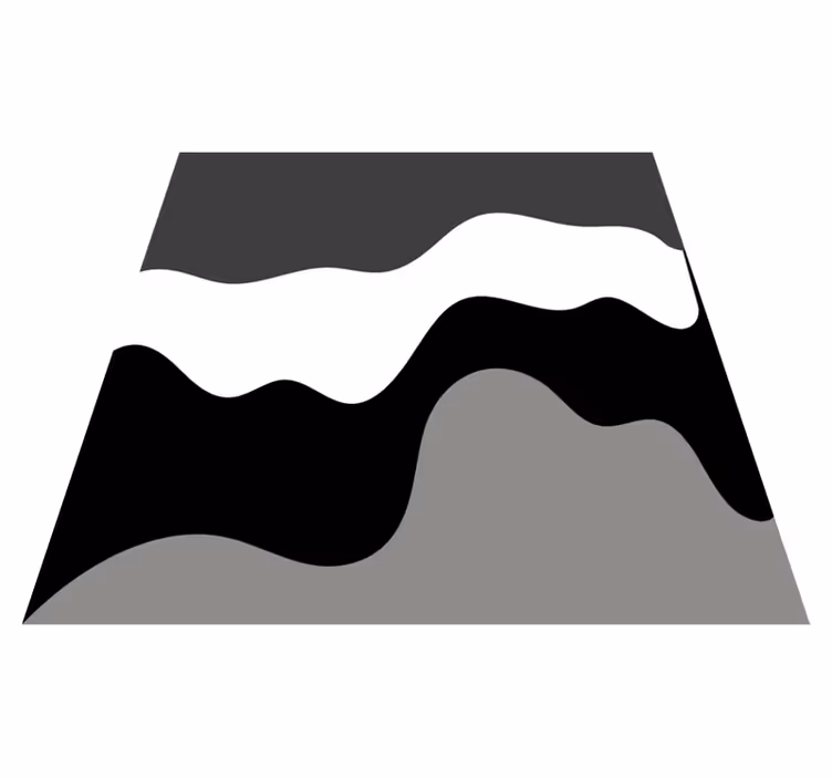 Golvende contrastpatronen vinyl tapijt minimalistisch - TenStickers