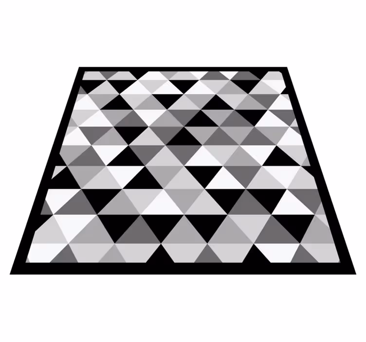 Grijs driehoekmotief vinyl tapijt woonkamer - TenStickers