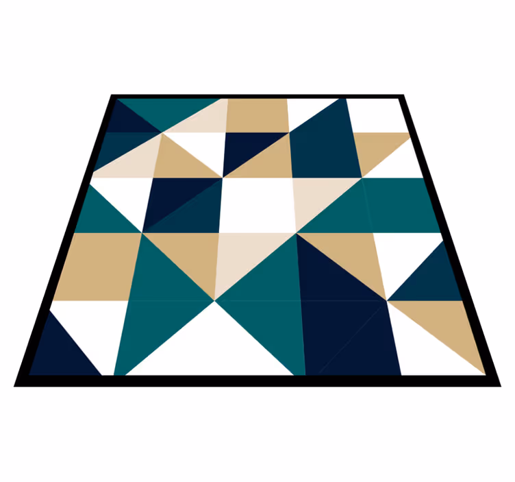 Driehoekige kleurblokken vinyl tapijt geometrisch - TenStickers