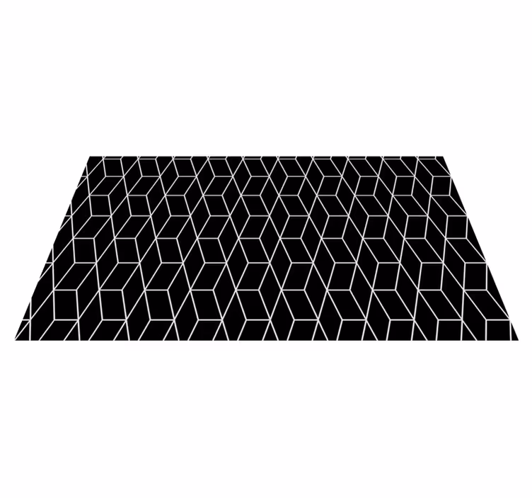 Zwart hexagonaal patroon vinyl tapijt geometrisch - TenStickers
