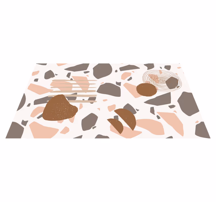 Abstracte terrazzovormen vinyl tapijt andere textuur - TenStickers
