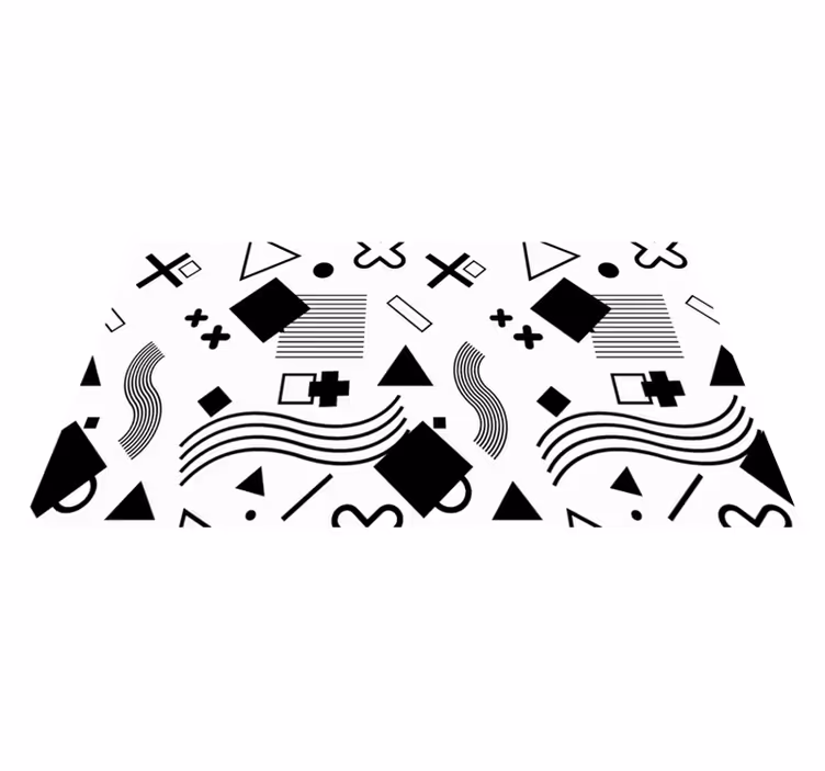 Zwarte patronen vinyl tapijt geometrisch - TenStickers