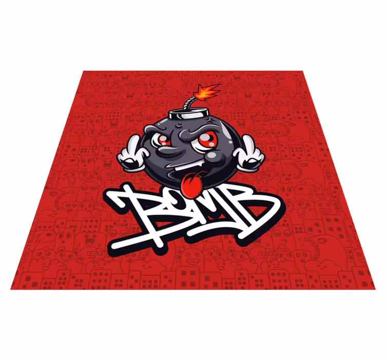Tekenfilmbomkarakter vinyl tapijt tiener - TenStickers