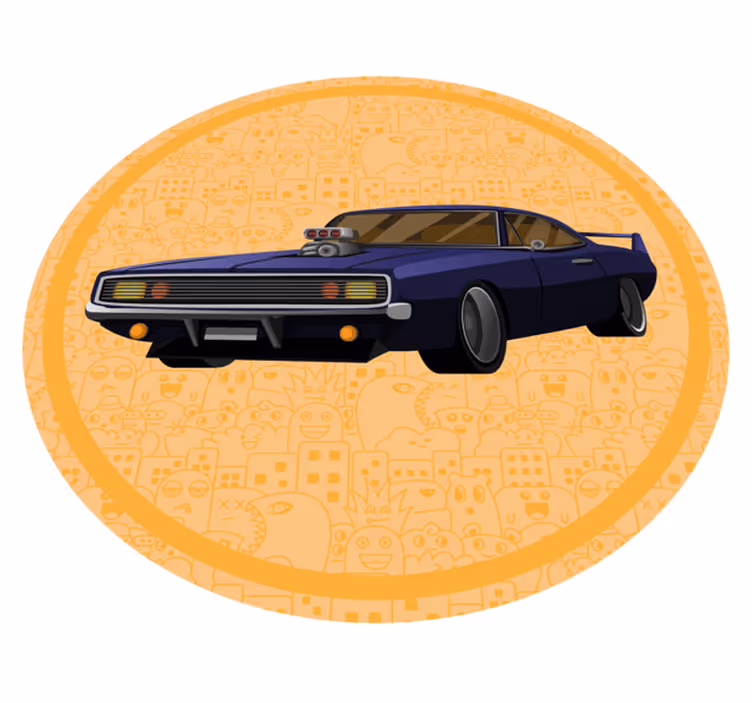 Klassieke muscle car vinyl tapijt tiener - TenStickers