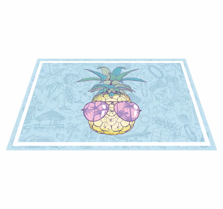 Koele ananas tinten vinyl tapijt keuken - TenStickers
