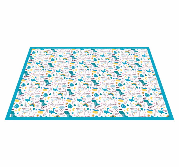 Kleurrijk dino-avontuur vinyl tapijt baby - TenStickers