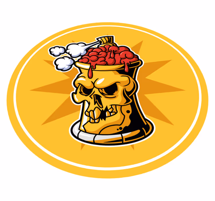 Schedel hersenkom vinyl tapijt tiener - TenStickers
