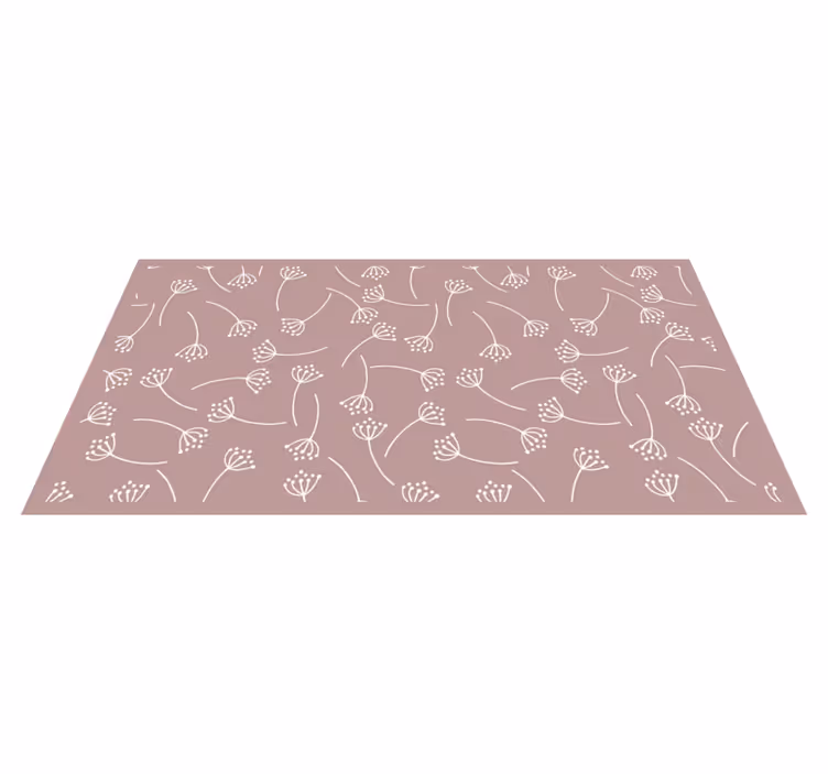Zacht bloemenpatroon vinyl tapijt natuur - TenStickers