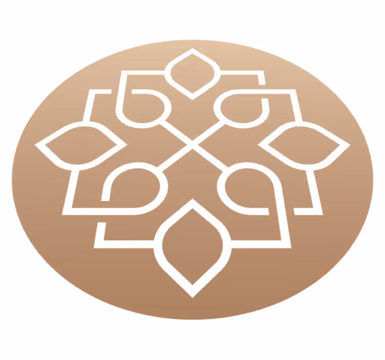 Bruin en wit motief vinyl tapijt mandala - TenStickers