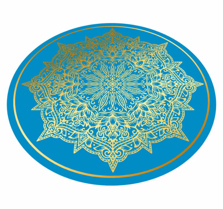 Complexe mandala-kunstwerken vinyl tapijt rond - TenStickers